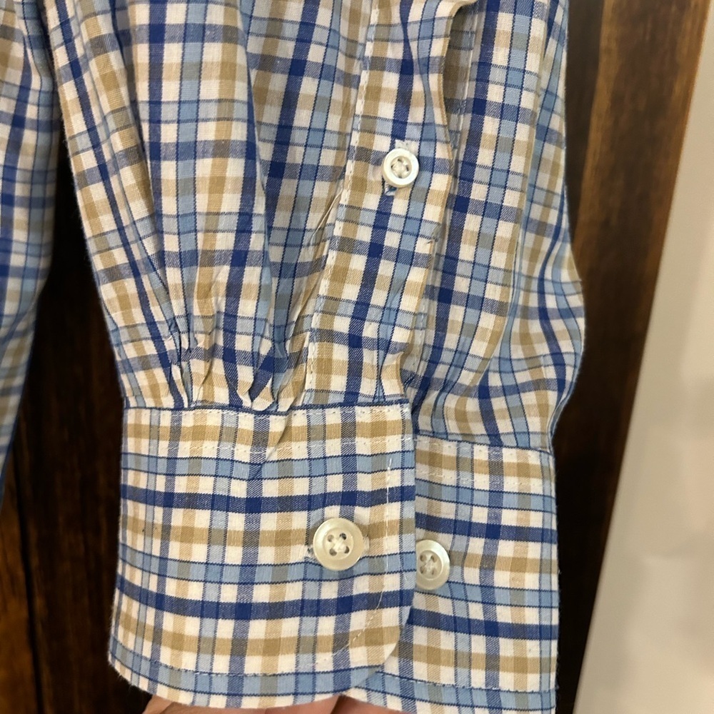 Saddlebred Blue and White Plaid Button-Down Shirt - Picture 5 of 10